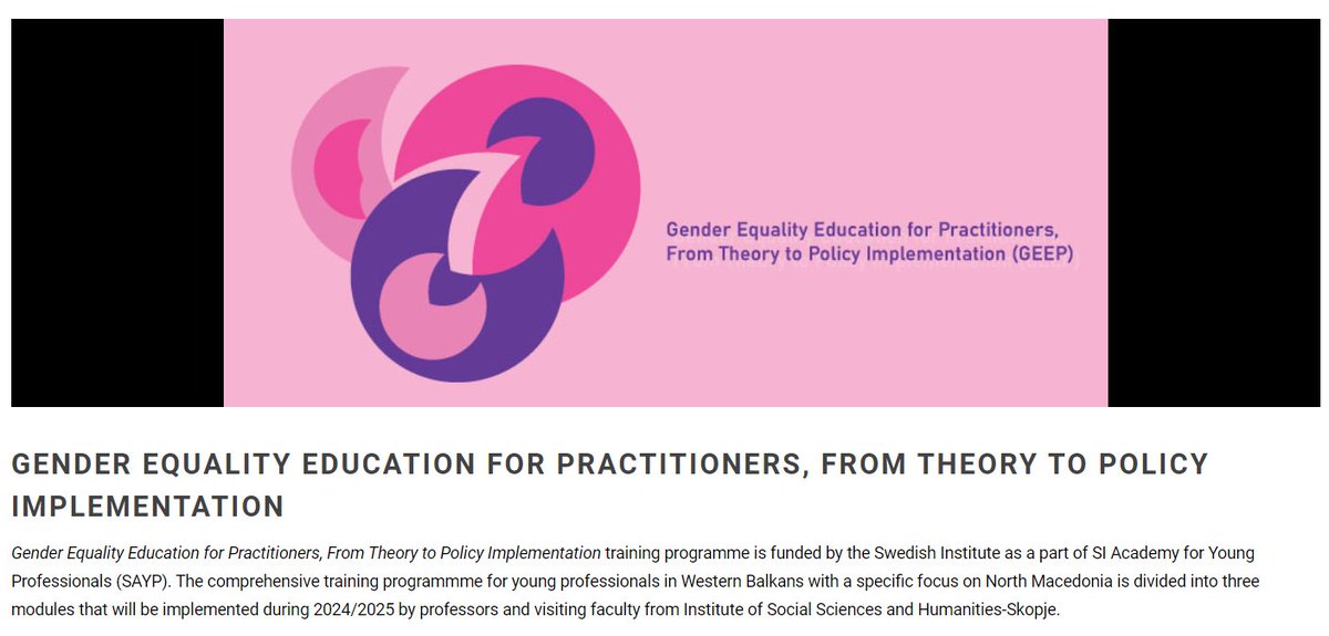 📢Apply to the Western Balkans young professionals programme! In collaboration with the Institute of Social Sciences & Humanities-Skopje, we are implementing the 'Gender Equality Education for Practitioners—From Theory to Policy Implementation' training👇isshs.edu.mk/gender-equalit…