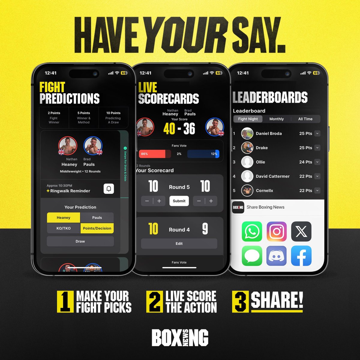 BoxingNewsED's tweet photo. 𝗛𝗮𝘃𝗲 𝗬𝗼𝘂𝗿 𝗦𝗮𝘆 on this weekend's #Maginificent7 card with the Boxing News app. 📲

Get your predictions in now and climb the leaderboard for a chance to win cash prizes! 💰

Download here: https://t.co/dG8bZLlpDK https://t.co/AaRSUnSubV