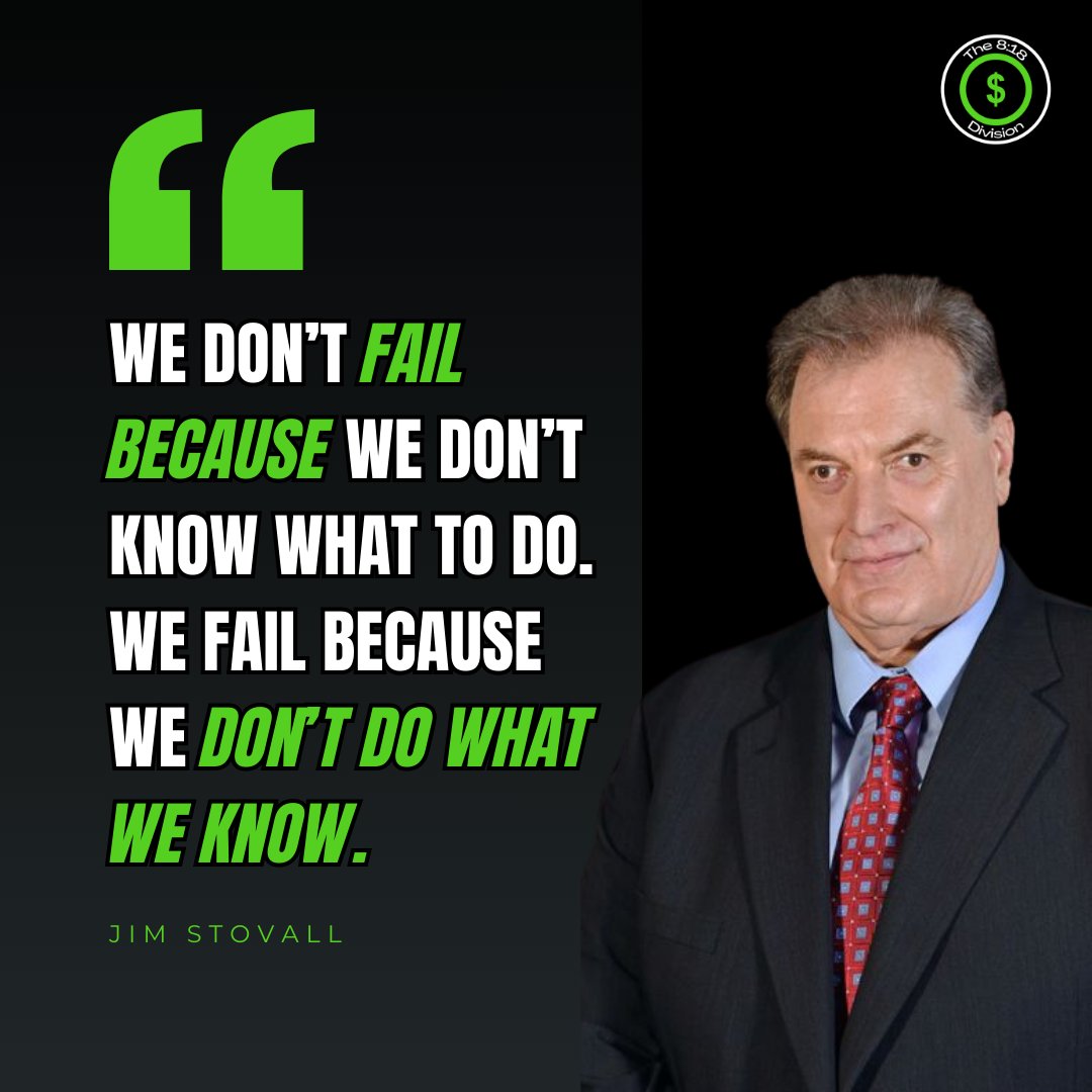 widmanuniv1's tweet photo. We don’t fail because we don’t know what to do. We fail because we don’t do what we know. - Jim Stovall #success #leadership #business #failure #dowhatyouknow #dosomething #leaders https://t.co/SJqtj4FExE