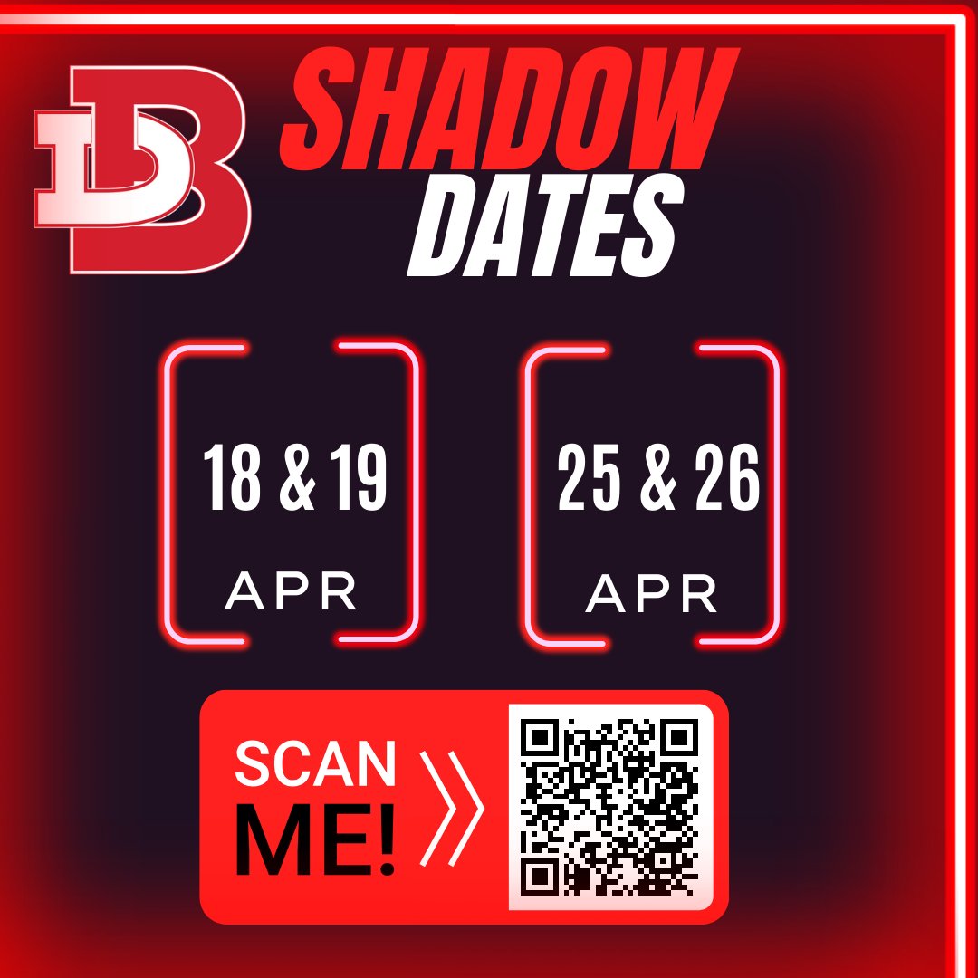 BishopDuBourg's tweet photo. Shadow Dates for April!βοΈ
π
4/18 & 4/19
π
4/25 & 4/26
See what Bishop DuBourg is all about! β€οΈπ€
Use the qr code in the post to sign up or click the link below! π
https://t.co/OIDSvyfk2b
Questions?
Angela Calloni
acalloni@bishopdubourg.org or call at (314) 783-4419 https://t.co/wMChBeGckr
