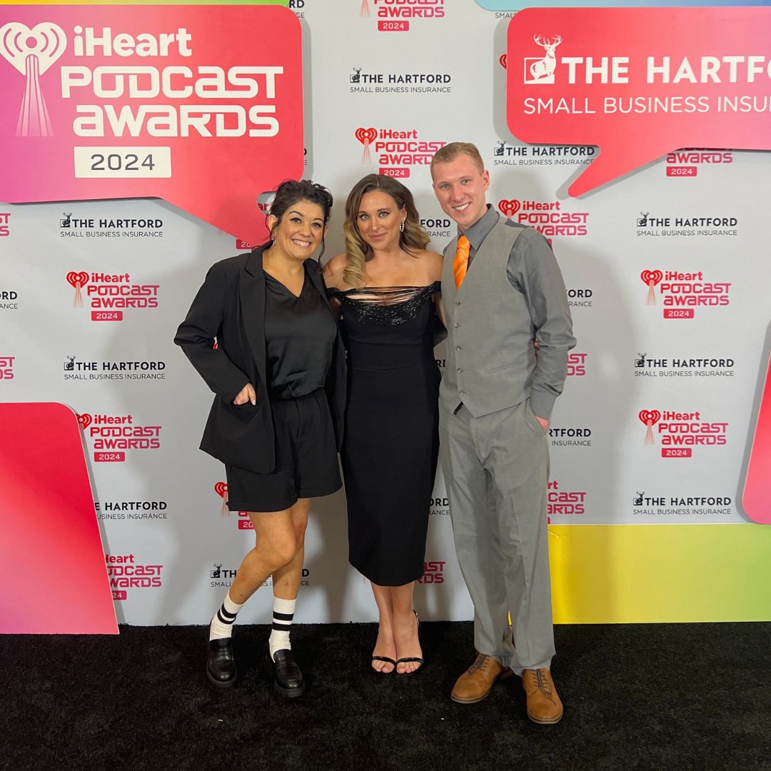 audiochuck representing for our 3 nominations at the iHeart Podcast Awards 🤩 AND they brought home an award for @crimejunkiepod 😍💜