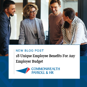 commpayhr's tweet photo. Are you looking to add to your employee benefits package?

To help get you started, we put together a list of 18 unique employee benefits for every employer budget. 

https://t.co/Xib3H8faWY

#EmployeeBenefits #CommPayHR #HumanResrouces #HRCompliance #SmallBusinessInfo https://t.co/AE2LCR4owM