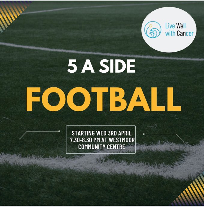 LiveWellwtCan's tweet photo. Who fancies a game of 5 aside footie? Suitable for all ages and abilities and free to any men affected by a #cancer diagnosis including family and friends.
Come together to connect, chat and play football. Thanks to @ntcouncilteam for the funding ๐ #northtynside https://t.co/mRLPlIowfF