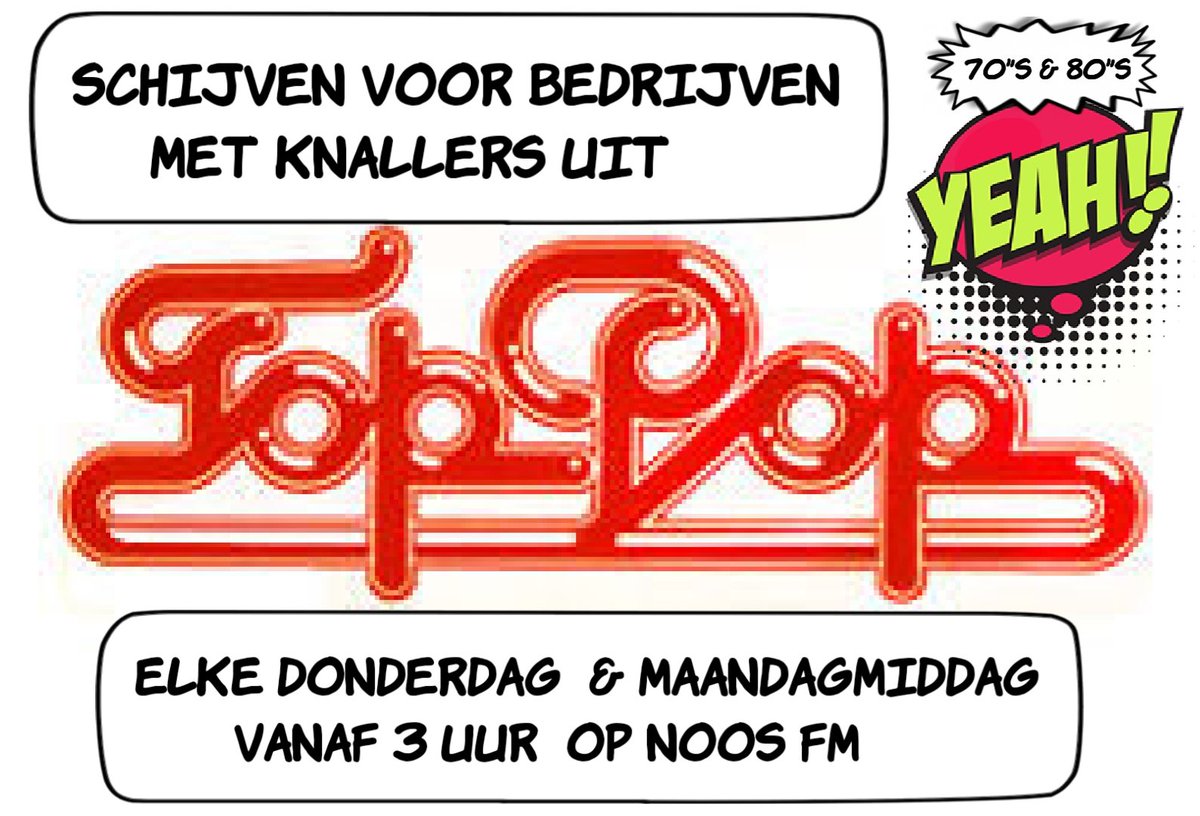RadioSVB's tweet photo. Vanmiddag van 3 tot 6 "Schijven voor Bedrijven " bij #NOOSFM https://t.co/SzLlpVz7IO https://t.co/iOzPStn6Hn