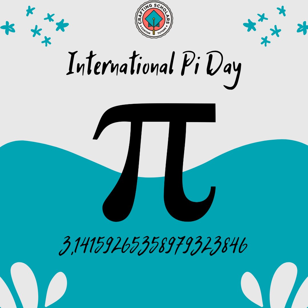 CraftingScholar's tweet image. Happy Pi Day!  Let's celebrate the mathematical constant π (3.14) with a slice of fun and a sprinkle of irrational excitement. Embrace the endless and delicious wonders of circles today! How many numbers in Pi can you name? #PiDay #MathGeek #SliceOfPi #CraftingScholars