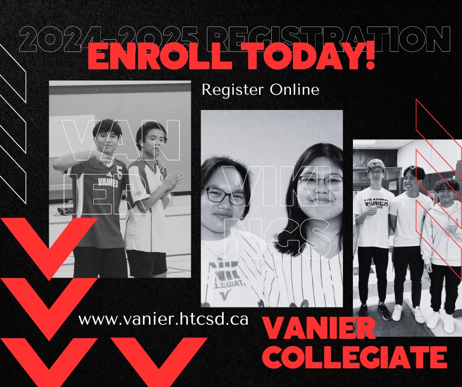 Vanier is now accepting registrations for the 2024-2025 school year.  VCI has a lot to offer - lots of great elective classes, sports teams, clubs, faith development, FLEX scheduling and the Global Sports Academy.