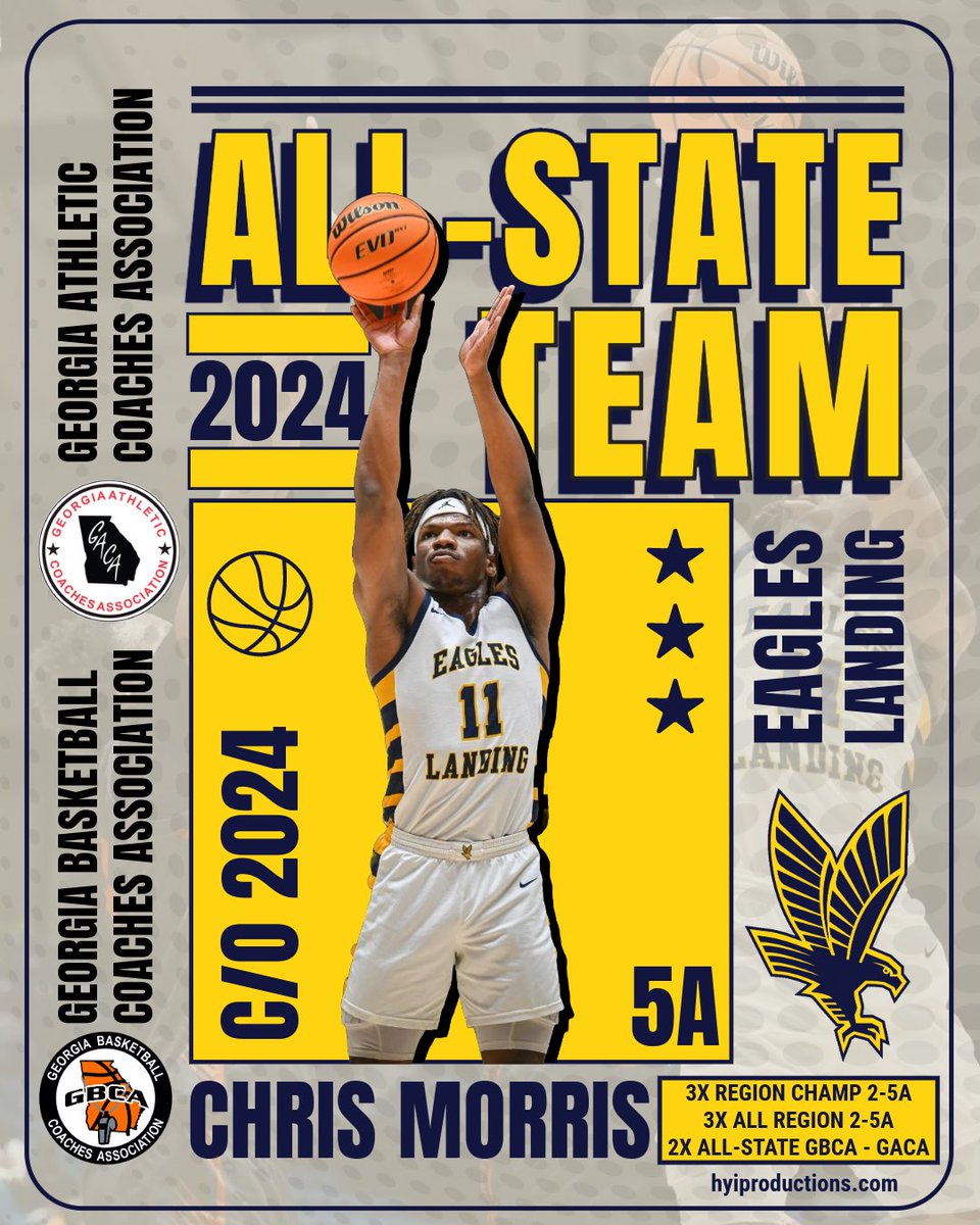 Congratulations to <a href="/_cmo2/">Chris Morris II</a> Chris Morris of <a href="/ELHSHoops/">ELHS Boys Basketball</a> Eagles Landing on your 2nd <a href="/GAcoaches/">GBCA</a> &amp; <a href="/GACACoaches/">Georgia Athletic Coaches Association</a> 5A All-State Team selection‼️
#bball

<a href="/AthleticsHenry/">Henry County Schools Athletics</a> <a href="/ELHS_HCS/">Eagle's Landing HS</a> <a href="/HDHSports/">Henry Herald Sports</a> <a href="/aj_bouye/">AJ Bouye Elite</a>