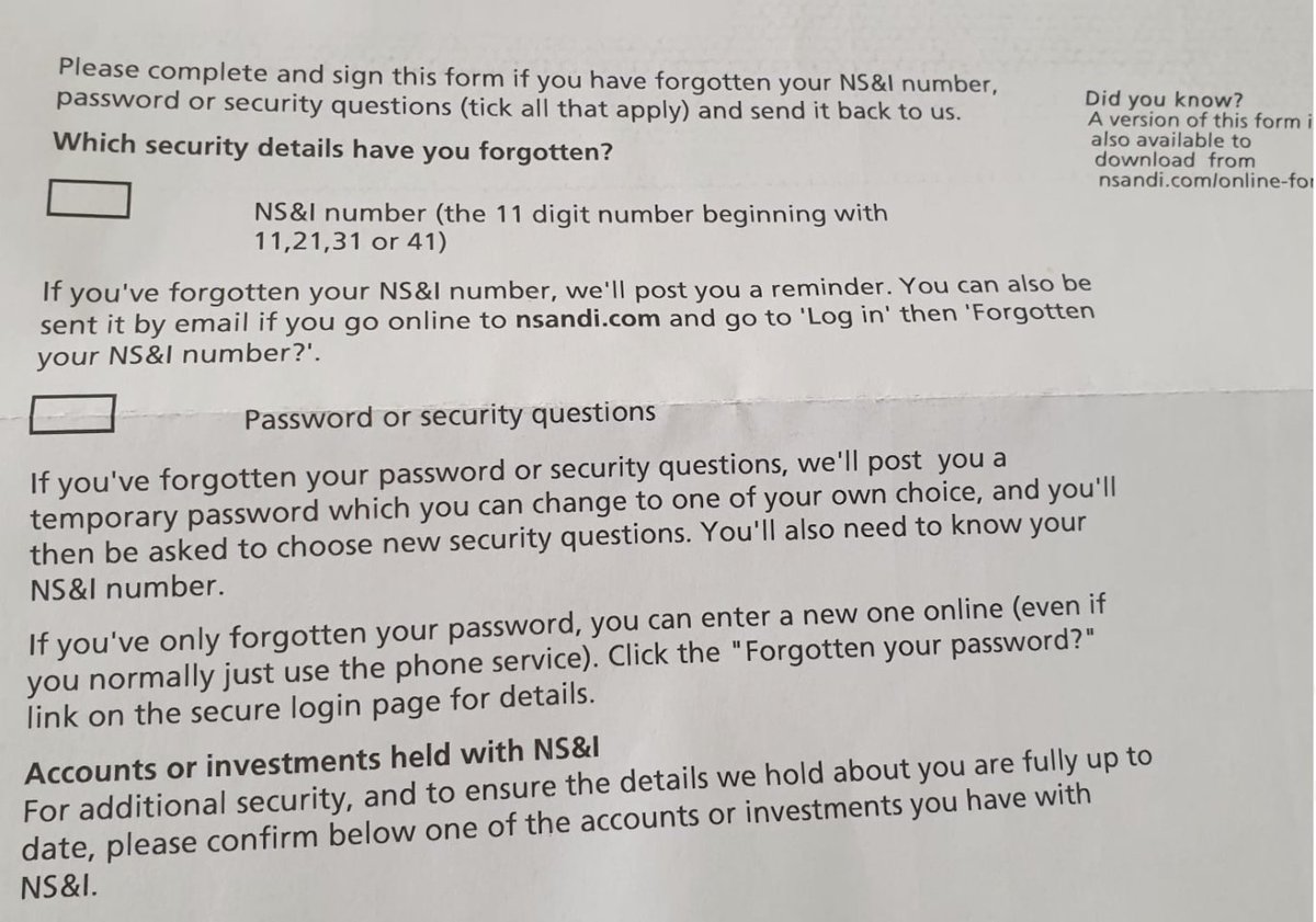 anthony_poh's tweet photo. @nsandi how backwards are your systems?!?
Your online password reset doesn't work, can't recognise mobile number, spoke to customer support who said they need to send out a form via 'Post' to reset.... and then got a letter that says 'please tick a box and send the form back'.... https://t.co/pOyV6REp54