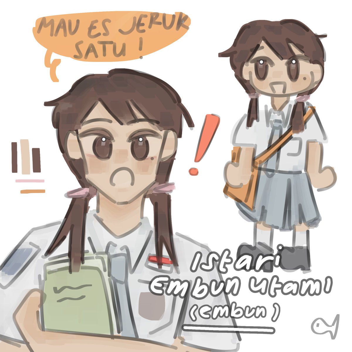 hai :O ini Embun, 16 tahun, suka menggambar dan tdk bisa hidup tanpa jeruk. 🍊
#iueocs #ocsbase