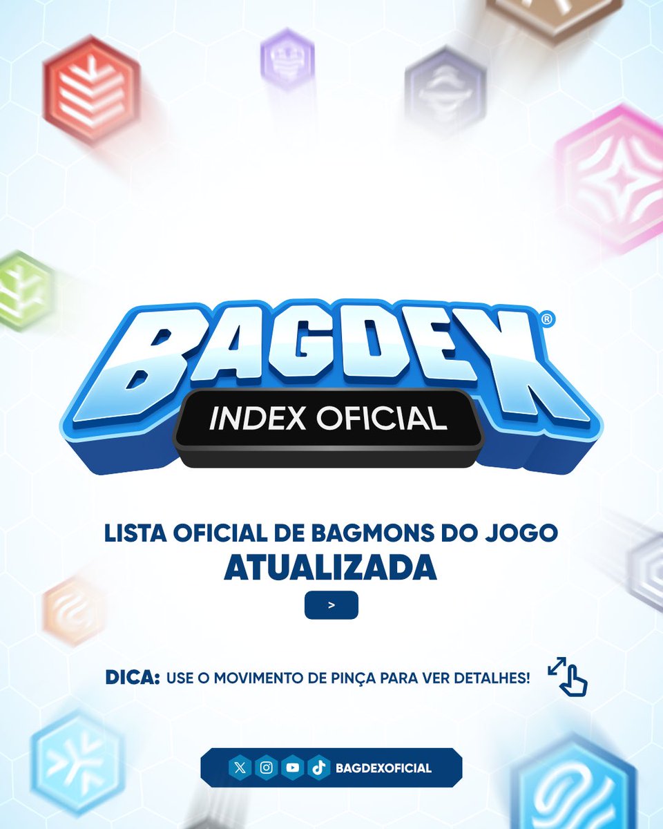 Lista OFICIAL e atualizada de Bagmons que estarão no jogo! 🎮✨

Preparamos uma dex com detalhes de todos os monstrinhos da Bagdex que já foram revelados até o momento - confira a legenda de tipagens e categorias de mons no último card! 📜🔍

🚩 Qual bagmon ainda não revelado