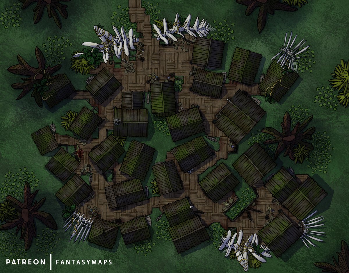 diayosh's tweet photo. A village in the swamp.

#DnD #ttrpg https://t.co/XuswfFLK0V
