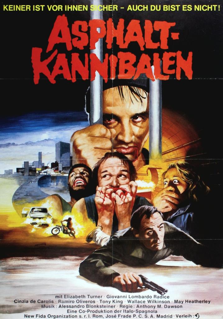 German film poster for #CannibalApocalypse (1980 - Dir. #AntonioMargheriti) #JohnSaxon #GiovanniLombardoRadice #ElizabethTurner