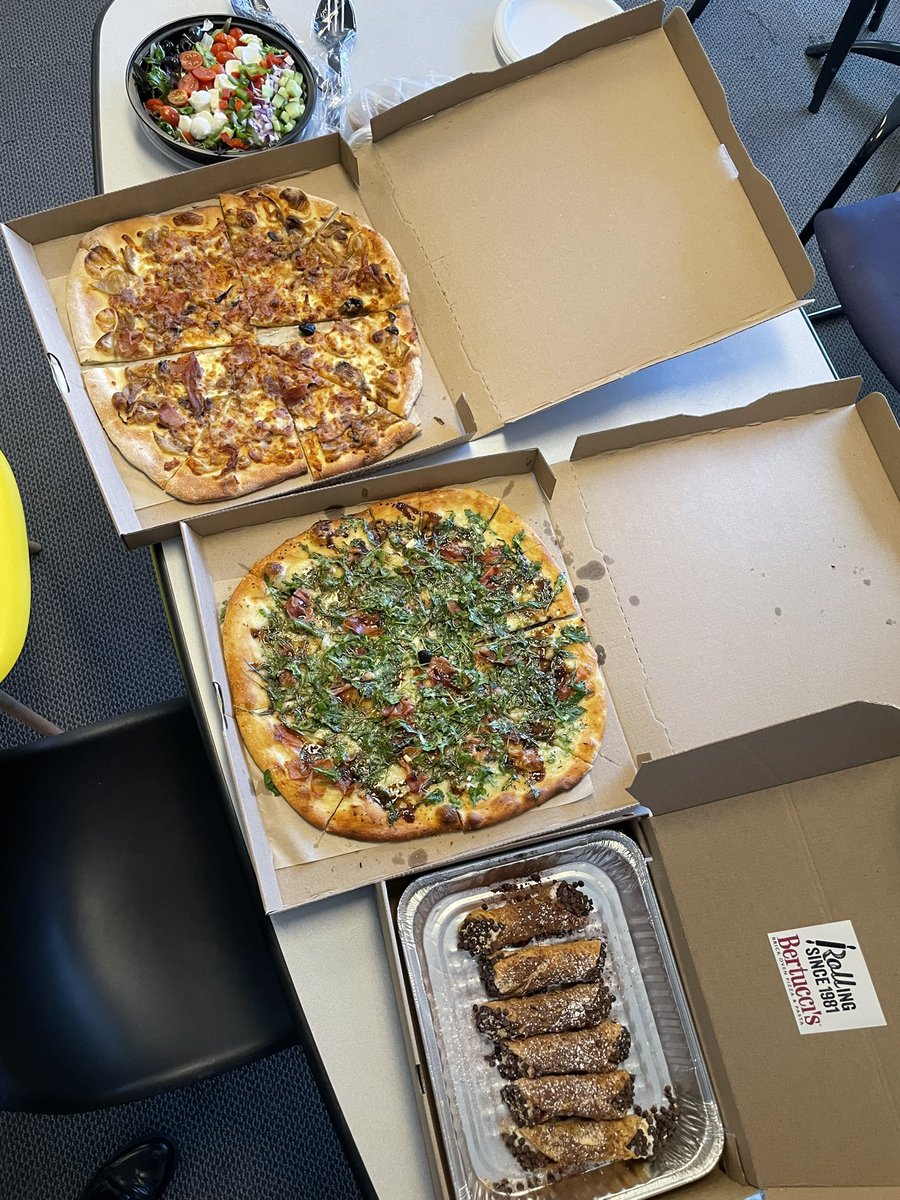 What a way to celebrate #piday! Thank you @Bertuccis for stopping by @GBHNews @GBH 🍕💜🥳