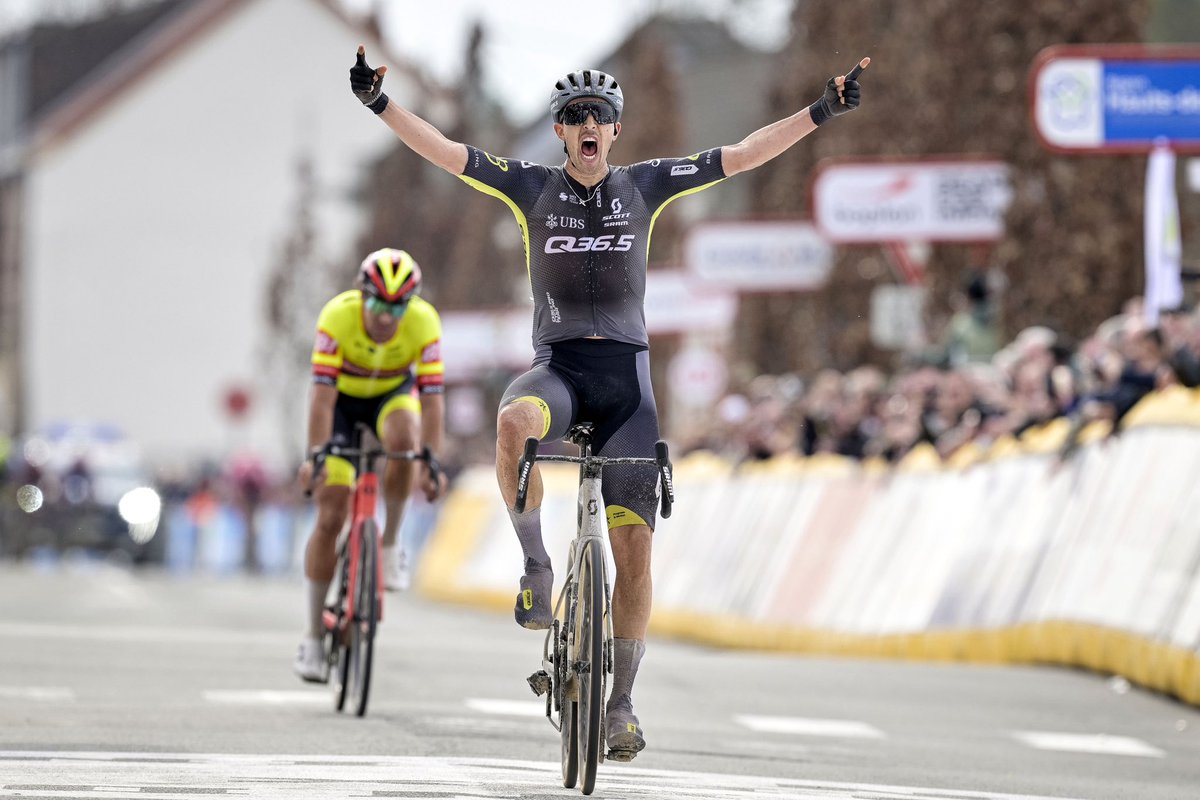 Perseverance, self belief and diamonds in the legs! 🤩 @SteimleJannik powered his @bikeonscott to victory @GPDenainPDH and seized our first victory of the season 🏆 We’re so proud of you Jannik! 👏👏👏