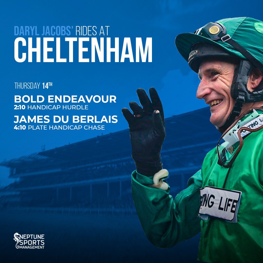 Wishing the best of luck to Daryl Jacob on his rides today at the #CheltenhamFestival 🏇 #NSM #Jockey #TheFestival