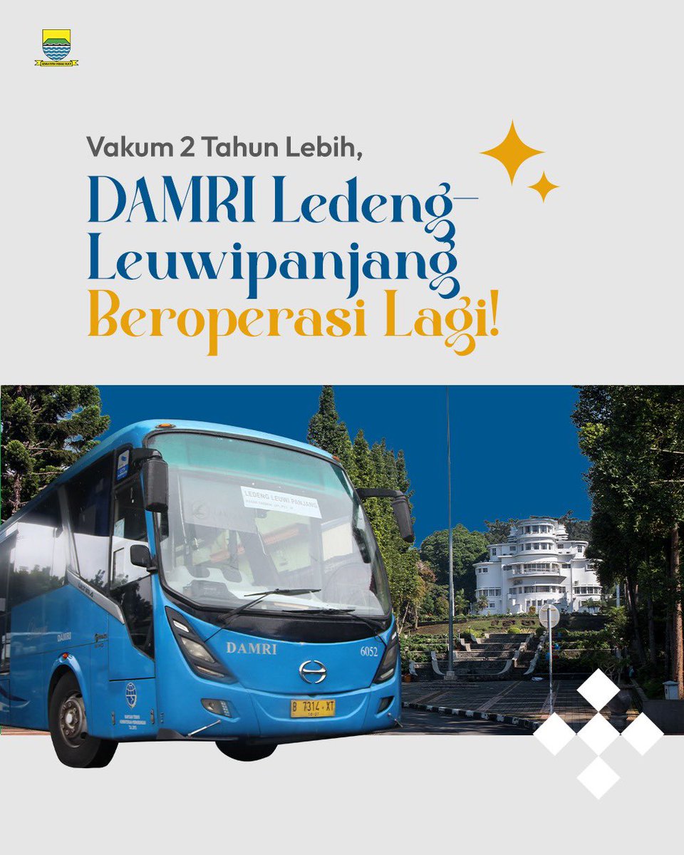 humasbandung_'s tweet photo. Kabar gembira wargi Bandung 🤩

Bus Kota Damri rute Terminal Ledeng - Terminal Leuwihpanjang beroperasi lagi 👏🏻

Yuk save, share dan simak rute selengkapnya di atas 🤩🙏🏻

#TransportBandung
#BandungUnggul
#BusDamri https://t.co/IgsRkCJpWj