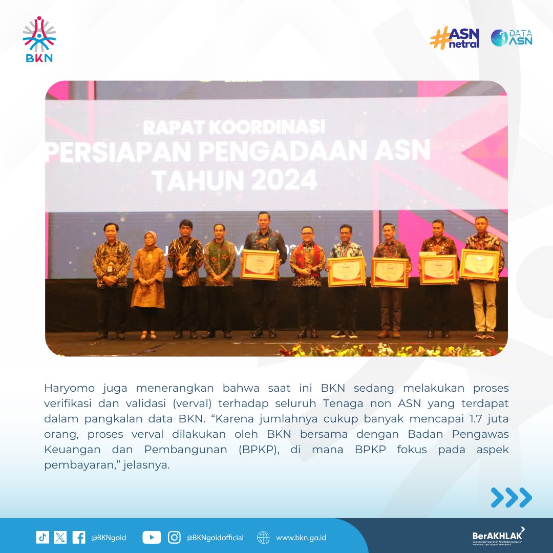 Jadi buat yang berencana ikut seleksi CPNS tahun ini bisa dipertimbangkan mulai sekarang!

Kapan emangnya min? 
Tungguin aja di kanal medsos BKN.

#SatuDataASN
#ASNNetral