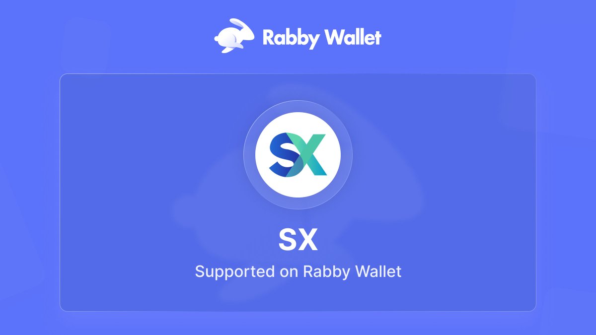 SX chain has been supported on Rabby Wallet @SX_Network Explore SX with Rabby now 🚀