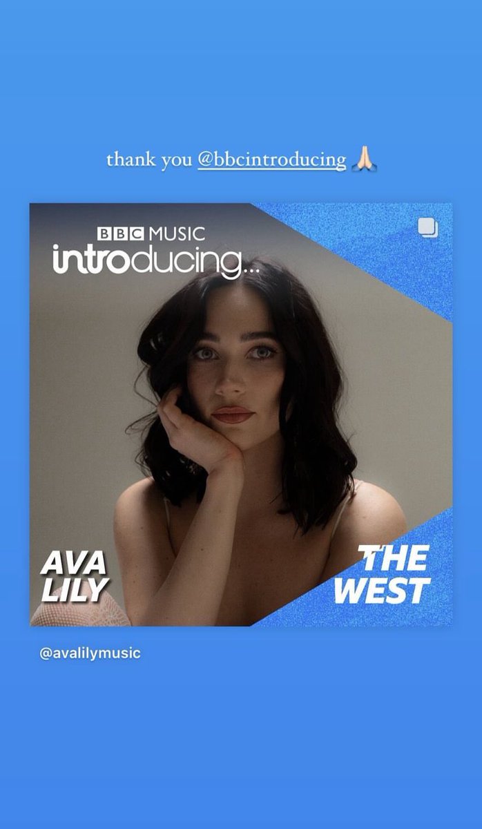 AvaLilyBrasil's tweet photo. 📲 | Ava via Instagram Stories! 

“obrigado @bbcintroducing 🙏🏻” https://t.co/z0lUv4eiwk