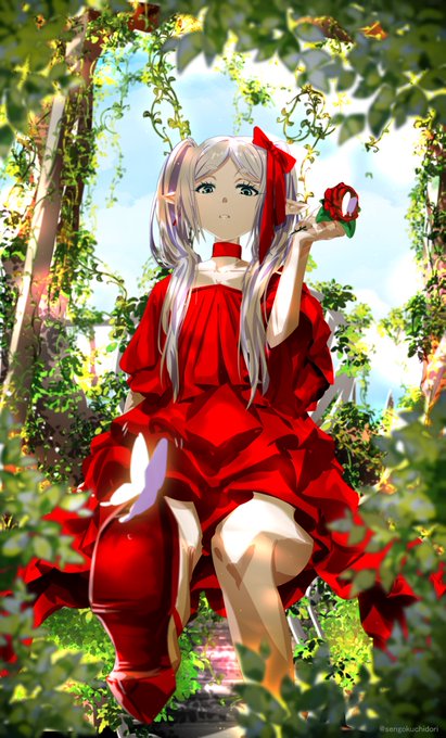 「red bow red choker」 illustration images(Latest)