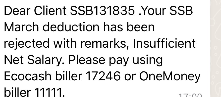 Teachers and other civil servants have started receiving messages from a funeral assurance service provider indicating their RTGS salary is no longer sufficient for deductions. In other jurisdictions that would embarrass the govt into raising the pay, not here. Sad, @RMajongwe