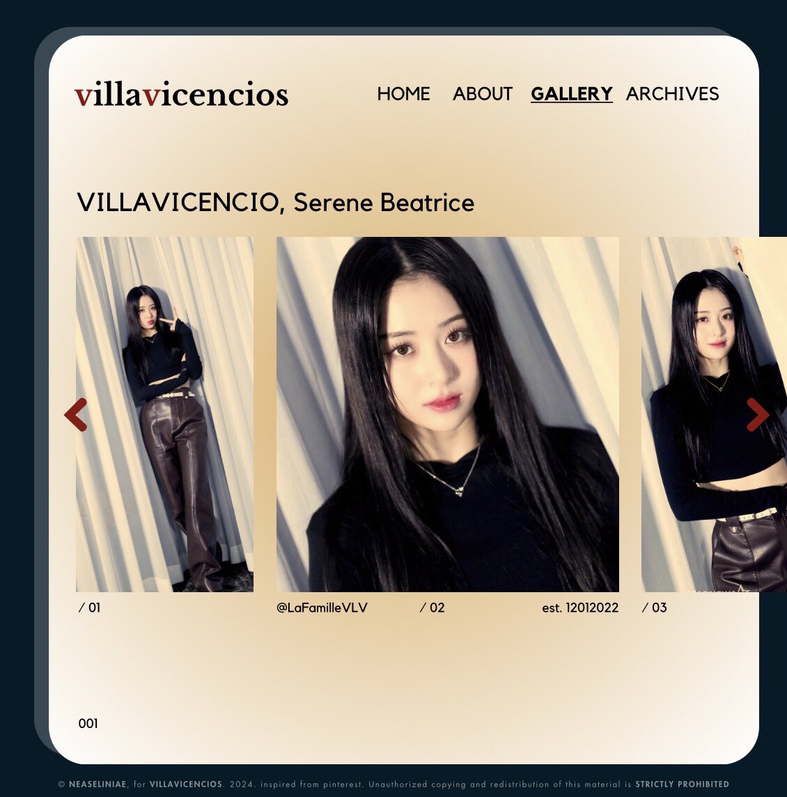 ⠀⠀
️  
     As they continue to initiate  new  chapters in
     their lives, demonstrating their prowess  and
     dignity    in     the    field     of    Music and Arts.

️     I, Serene Beatrice Alcantara Beau-Markle
     Villavicencio, the new Ace of @LaFamilleVLV.
 
⠀⠀