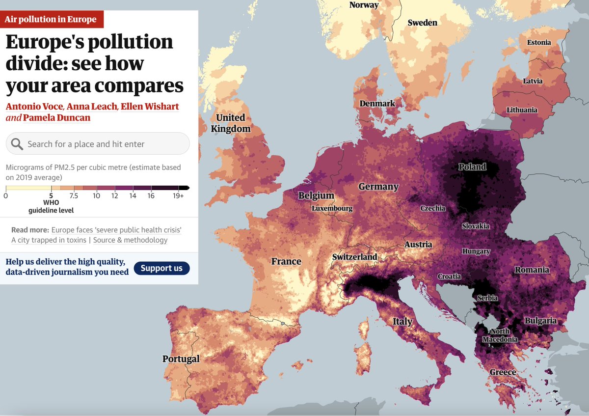 Air pollution in Europe.
>400,000 premature deaths each year.
theguardian.com/environment/20…
