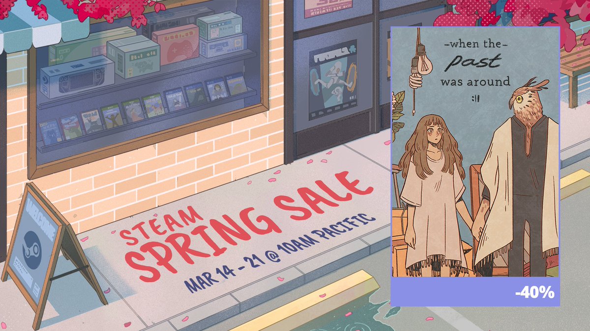 🦉🌸#Steam Spring Sale🌸🦉 When The Past Was Around is 40% OFF during #SteamSpringSale🌸 When the Past was Around is an adventure #pointandclick #puzzlegame about love, moving on, letting go, and the joy and pain of everything in between. 🌸Get it now! store.steampowered.com/app/1164050/Wh…