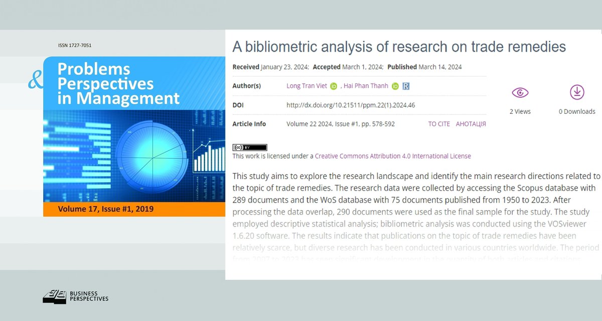 PPM_Journal's tweet photo. 🔗 https://t.co/CVaGtBzJW9
📝 A bibliometric analysis of research on trade remedies
👥 Long Tran Viet, Hai Phan Thanh

#antidumping #bibliometricanalysis #countervail #safeguard #traderemedies https://t.co/xlisXJgLWW