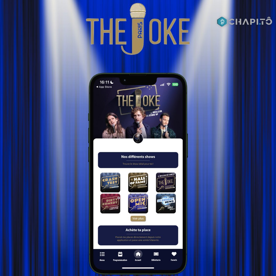chapi_to's tweet image. Découvrez le meilleur du stand up avec le comedy club The Joke situé à Paris🎤

Nous sommes très heureux de pouvoir collaborer avec notre premier comedy club😎

Un grand merci à The Joke pour leur confiance🫶

📱Restez connectés pour les prochaines aventures avec Chapitô !⚡️