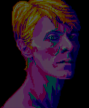 RudeThumb's tweet photo. RGB Photo study of David Bowie. https://t.co/qm7xXrSNcA