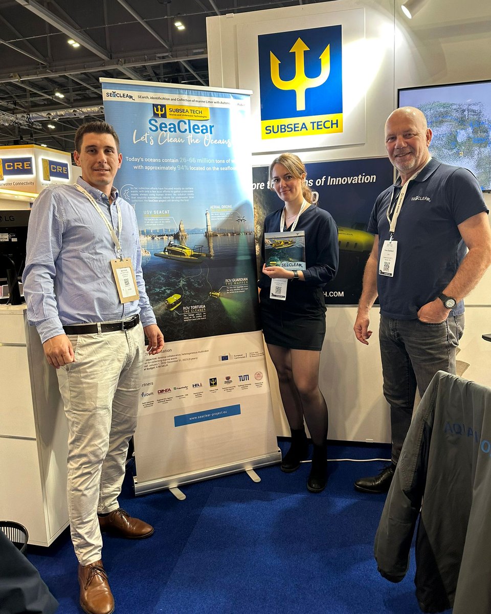🌊 SeaClear2.0 at @OceanologyIntl at London ExCel with @SubseaTech_  and M. Danchor! Learn more: rb.gy/nov0m2
#OceanologyInternational #SeaClear #SeaClear2 
@OurMissionOcean @EU_Commission