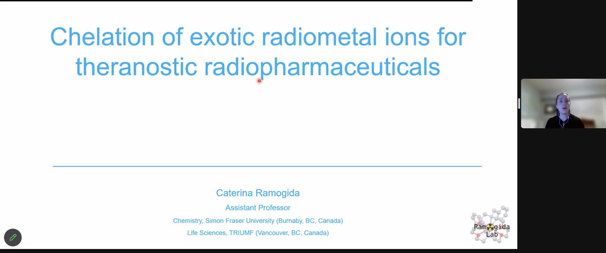 After a break, we could continue with the Theme 1 Session. We introduce Caterina Ramogida as Invited Lecture! “Chelation of exotic radiometal ions for theranostic radiopharmaceutical”!