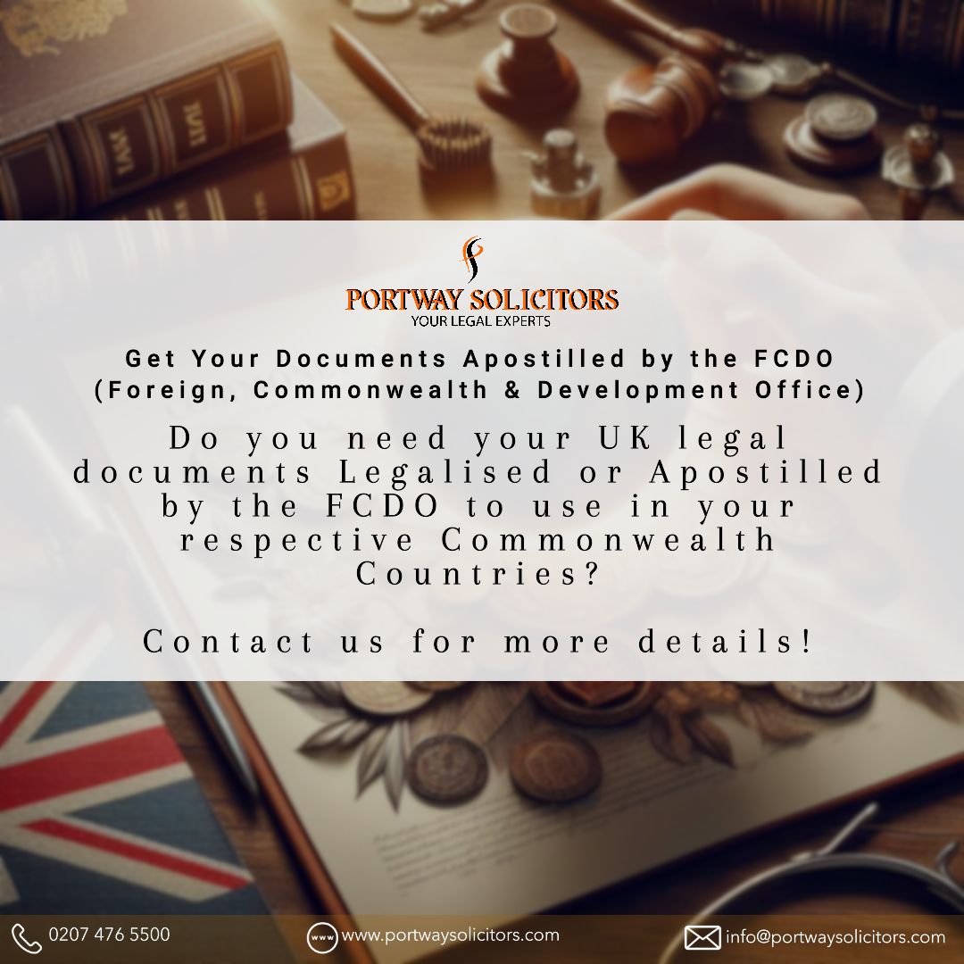 PortwaySol's tweet photo. Get Your Documents Apostilled by the FCDO
(Foreign, Commonwealth & Development Office)
Contact us for more details ! ๐โ๏ธ
#fcdo #commonwealth #commonwealthcountries #development #foreign #legal #apostilleservices #legaldocumentassistant #portwaysolicitors #legalexperts https://t.co/a7y13oRIgv