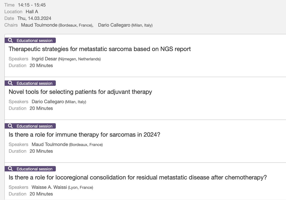 Dive into the unsolved questions in soft tissue #sarcoma at #ESMOSarcomaAndRareCancers24 Our #educational session is ready to unravel mysteries: 🟣 #NGS and loco regional tp in metastatic #patients 🟣selection for #adjuvant tp 🟣#immunotherapy Step into Hall A at 2.15PM!🚀🇳🇱🇮🇹🇫🇷