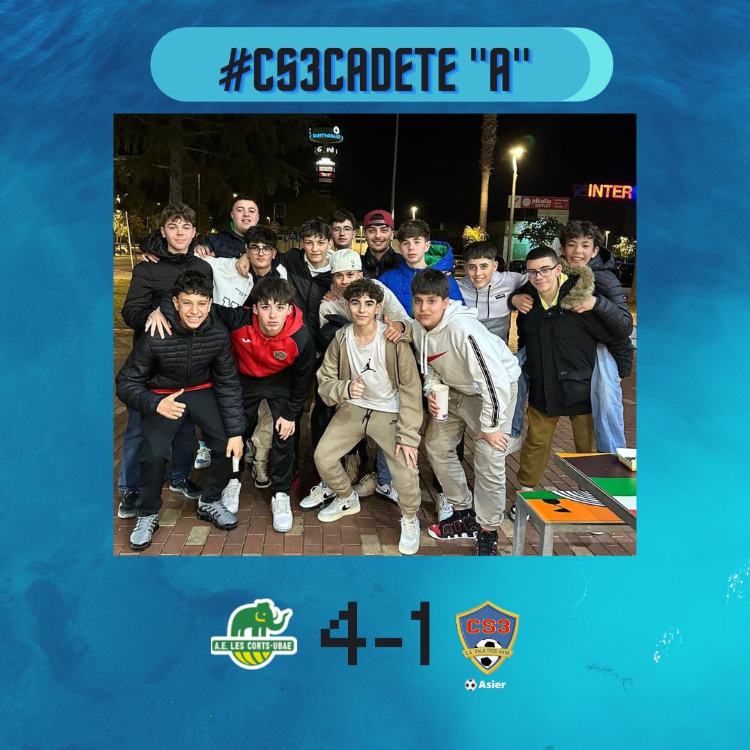 🔵#CS3𝐂𝐚𝐝𝐞𝐭𝐞"𝐀"

➡️Nuestro 𝐂𝐚𝐝𝐞𝐭𝐞"𝐀" planta cara al primer clasificado y se empieza a ver el trabajo.

#UNIVERSCS3 #CS3Base #CS3 #SalaTr3sGava