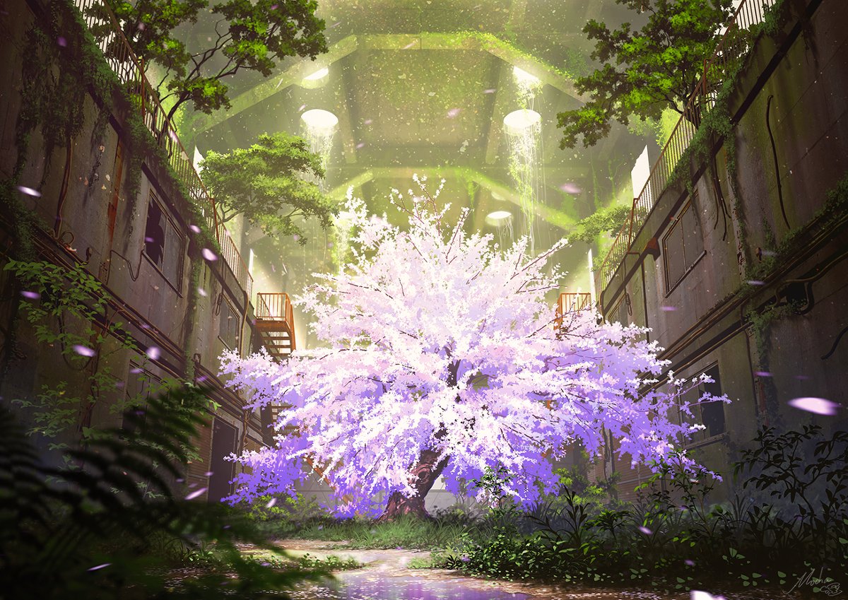 mocha708's tweet photo. 風景イラスト
「屋内庭園」 https://t.co/ClzGAs2Uby