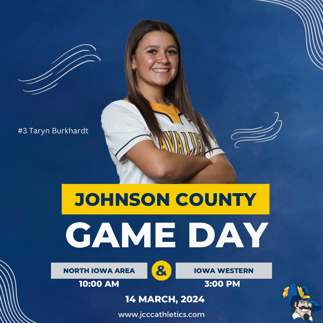 DAY 2- Cavs play North Iowa Area and Iowa Western in a triangular matchup. 
 
⏰10:00 &amp; 3:00
📍Johnson Softball Field 

Iowa Western and NIACC will play each other following game 1.