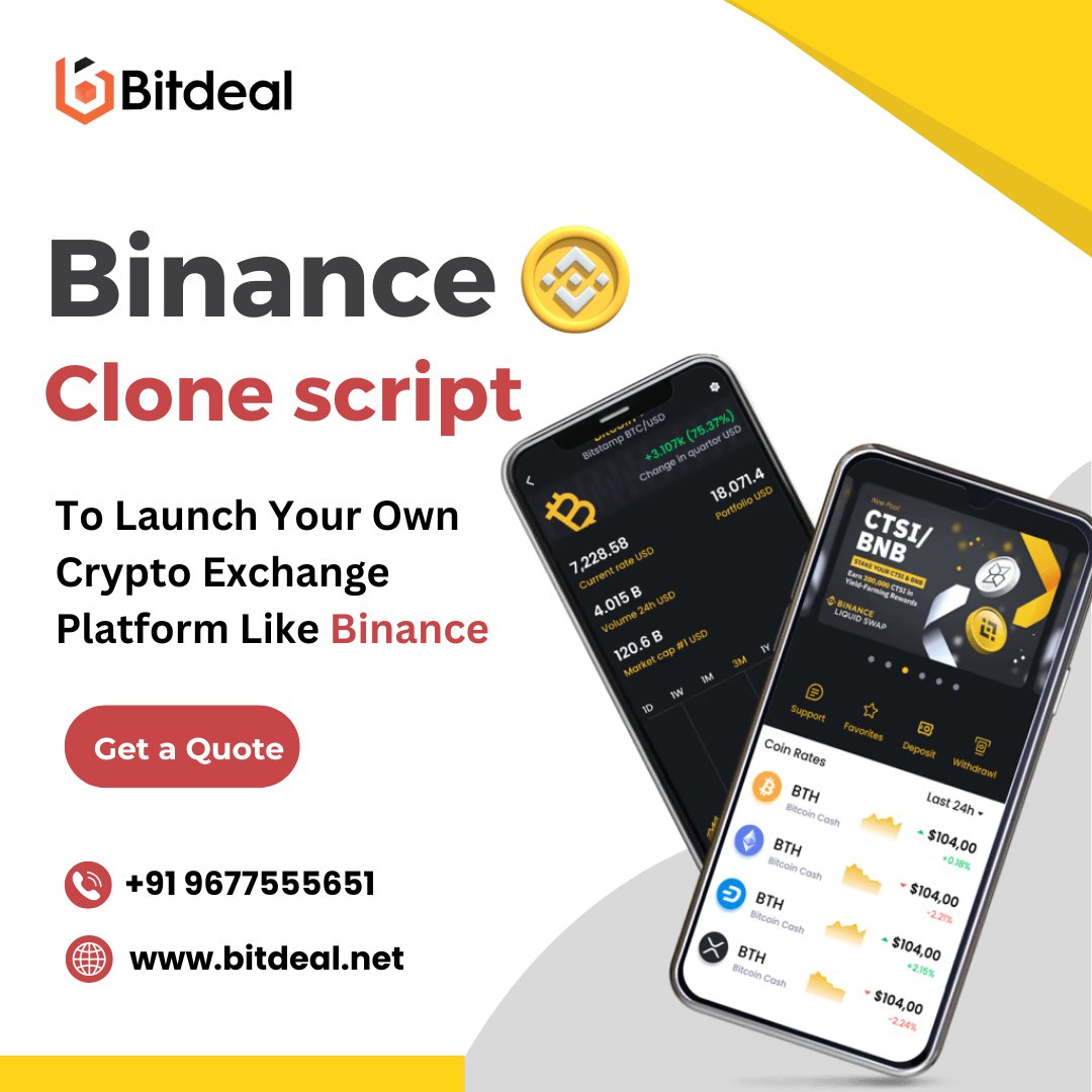 bitdeal001's tweet image. Ready to launch your own  #cryptocurrency exchange? Check out Bitdeal&apos;s #BinanceCloneScript for a seamless start! Customize, deploy, and dominate the market in no time. 

Tap to Launch &amp;gt;&amp;gt; bitdeal.net/binance-clone-…

#bitdeal #cryptoexchange #usa #uk #binancecloneapp