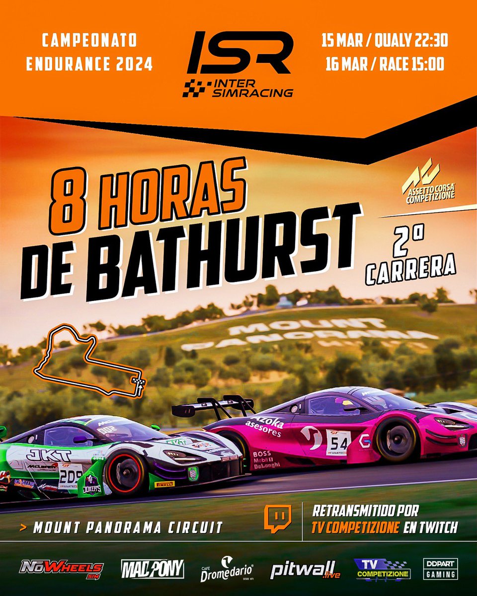 8H de Bathurst Este finde la segunda carrera del campeonato endurance 2024!! #ISR | #8hBathurst | #simracing