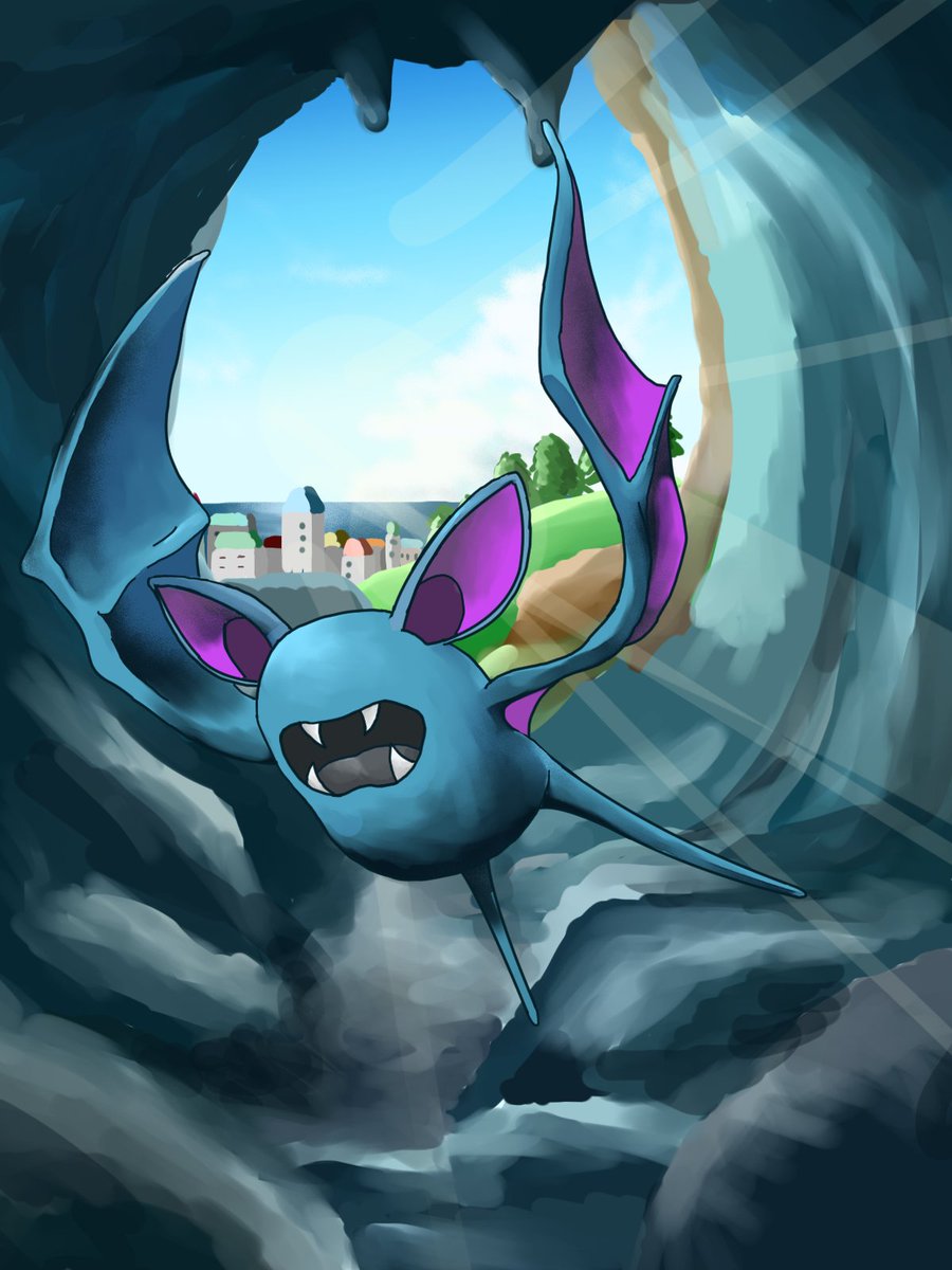 oceanbolt244's tweet photo. Zubat and his cave.
ズバット描いてました！

#イラスト　#pokemon https://t.co/P6UD8NYkey