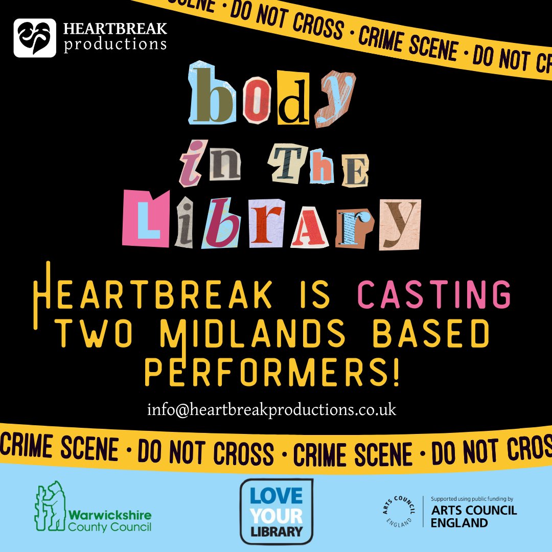 OutdoorPlaysUK's tweet photo. WE'RE #CASTING A DETECTIVE DUO!🧐🕵️‍♂️
Commissioned by @ace_national in partnership with @warkslibraries  ‘Body In The Library’ is an interactive murder mystery for adults touring libraries the West Mids in June! Could you be one of our super sleuths?! 

🔎https://t.co/KH7NFFR4qQ🔍 https://t.co/ePgPHpQpTD