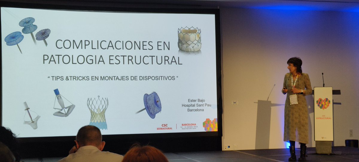 FJavierDelgado's tweet photo. Y la última comunicacions de esta mesa le corresponde a @EbajoEster que nos habla de "complicaciones en patología estructural" durante #CSCestructural2024 @enferhemo @AEEC_enfcardio https://t.co/ylwGmiVStU
