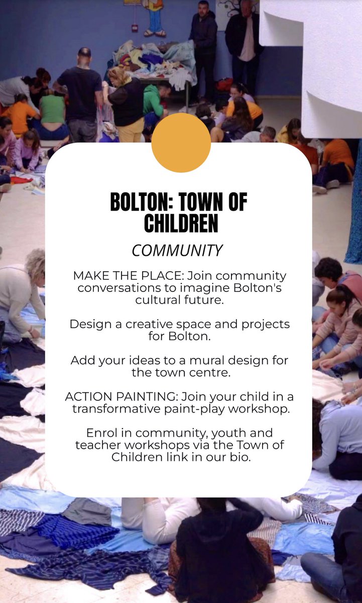 Tonnes of FREE creative activities happening in Bolton this April. Creatives Now are working with international artists BASECLAN to offer creative workshops, community forums, film and mural projects. ⭐️Enrol in community, youth and teacher options at townofchildren.com.
