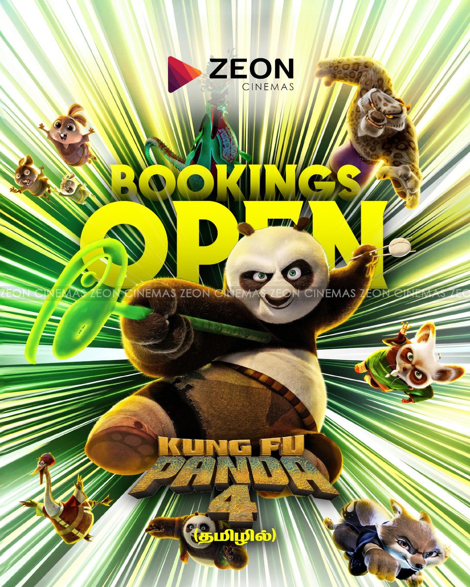 'குங் பிக்கு பாண்டா 4 - Kung Fu Panda 4 - 3D Tamil' RESERVATIONS OPEN Book Your Tickets Now zeoncinemas.com #ZeonCinemas #ZeonIndiraCinemas #newmovies #KungFuPanda4 #குங்பிக்குபாண்டா4