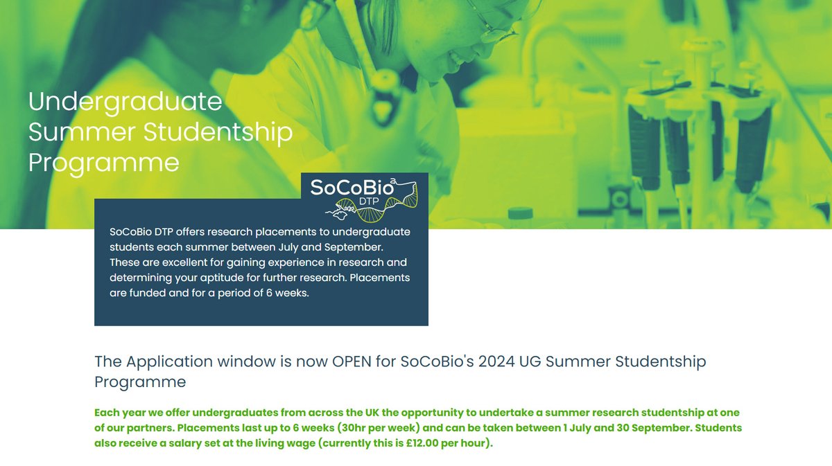 Gatsby Plant Science Education Programme (@gatsbyplantsced) on Twitter photo It's that time of year for undergrads to apply for a summer studentship. There's plenty of planty ones out there, like this one from <a href="/SoCoBioDtp/">South Coast Biosciences DTP</a>. Lots more options on our website too plantsciencefutures.org.uk/work-experienc…
#undergraduate #studentship #summerresearch #SoCoBio It's that time of year for undergrads to apply for a summer studentship. There's plenty of planty ones out there, like this one from <a href="/SoCoBioDtp/">South Coast Biosciences DTP</a>. Lots more options on our website too plantsciencefutures.org.uk/work-experienc…
#undergraduate #studentship #summerresearch #SoCoBio