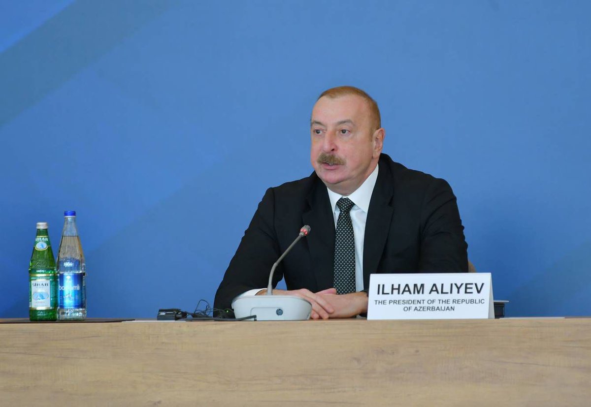 farida_h_'s tweet photo. 🇦🇿President Ilham Aliyev @presidentaz:
Armenia thought that they could keep our lands forever. So, we had to teach them a lesson in 2020, September, November.
@NizamiGanjaviIC #XIGlobalBakuForum #XIGBF #GlobalBakuForum https://t.co/R5QPpdrB4x