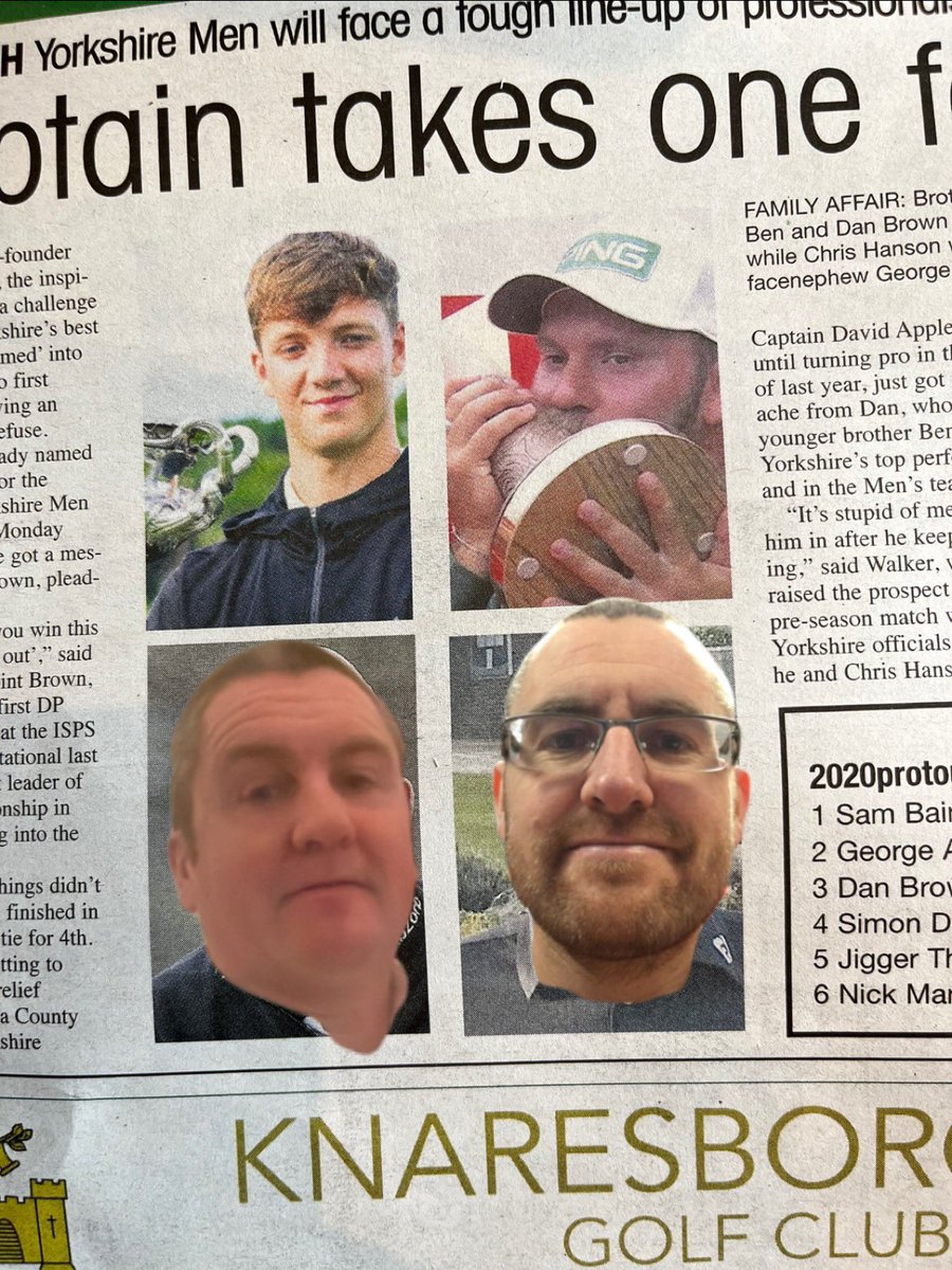 andono91's tweet photo. Ffs @barryrobbo n his twin had made the Yorkshire golf paper #barryrahm https://t.co/FIG8uRNTjz