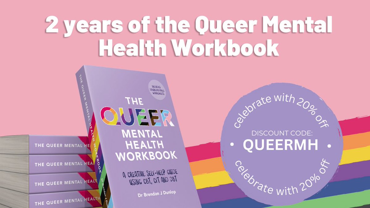 It’s coming up to the 2y anniversary of #TheQueerMentalHealthWorkbook, where has time gone! 😮 To celebrate, there is 20% off with code QUEERMH. I am also running a competition across socials to win a copy! To enter, like & share (bonus entry for tagging 3 friends!).