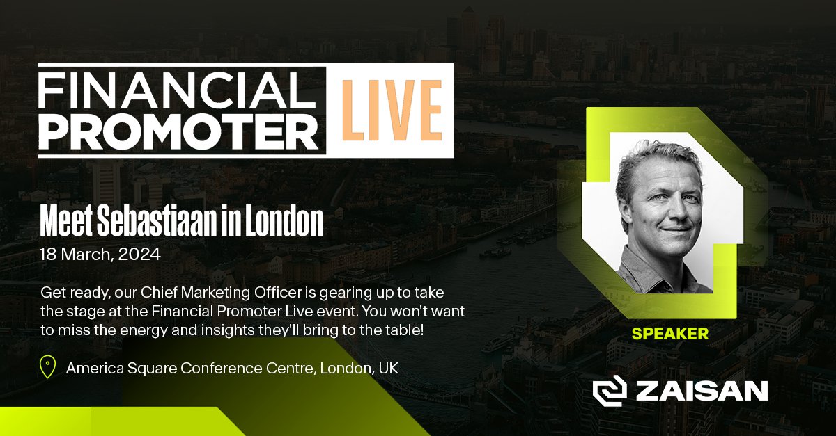 New week, new event! Catch our amazing CMO Sebastiaan Opschoor next week in London at the Financial Promoter Live event as a speaker or DM him to meet up.